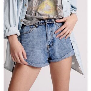 One Teaspoon Hollywood Hills High Waist Denim Shorts NWT